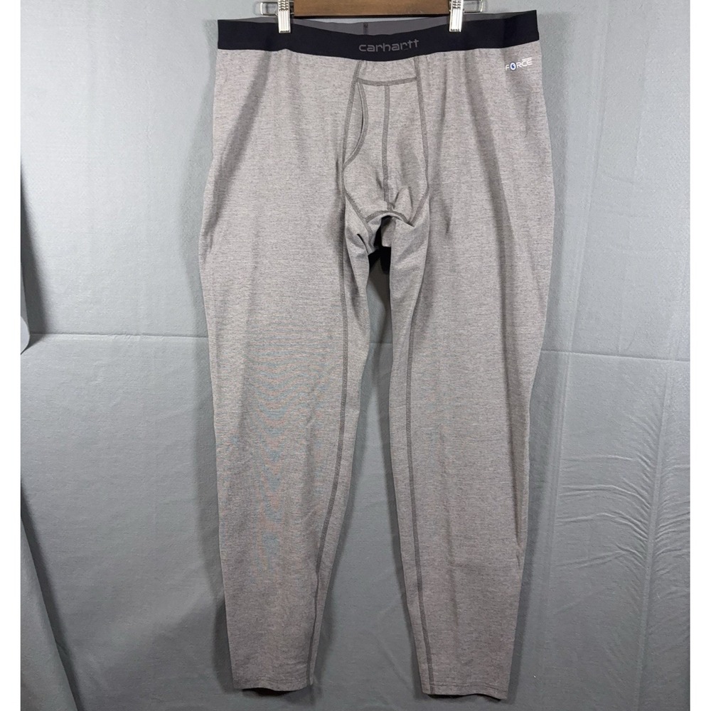 Carhartt Force Base Layer Thermal Pants Mens 2XL XXL Gray Fast Dry Stretch NWT